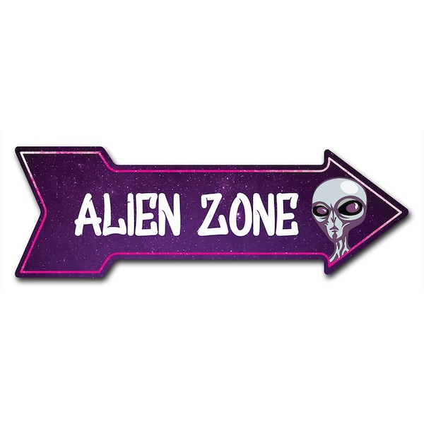 Alien Zone Arrow Decal Funny Home Decor 24in Wide